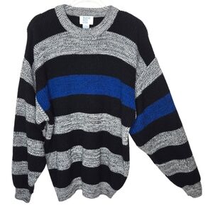 Bugle Boy Vintage Striped Grandpa Sweater Size Large Skater Bloke Grunge 80s 90s